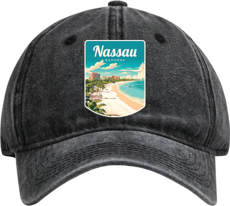 Nassau the Bahamas Design E Black Dad Hat – Unisex Soft Baseball Cap Black