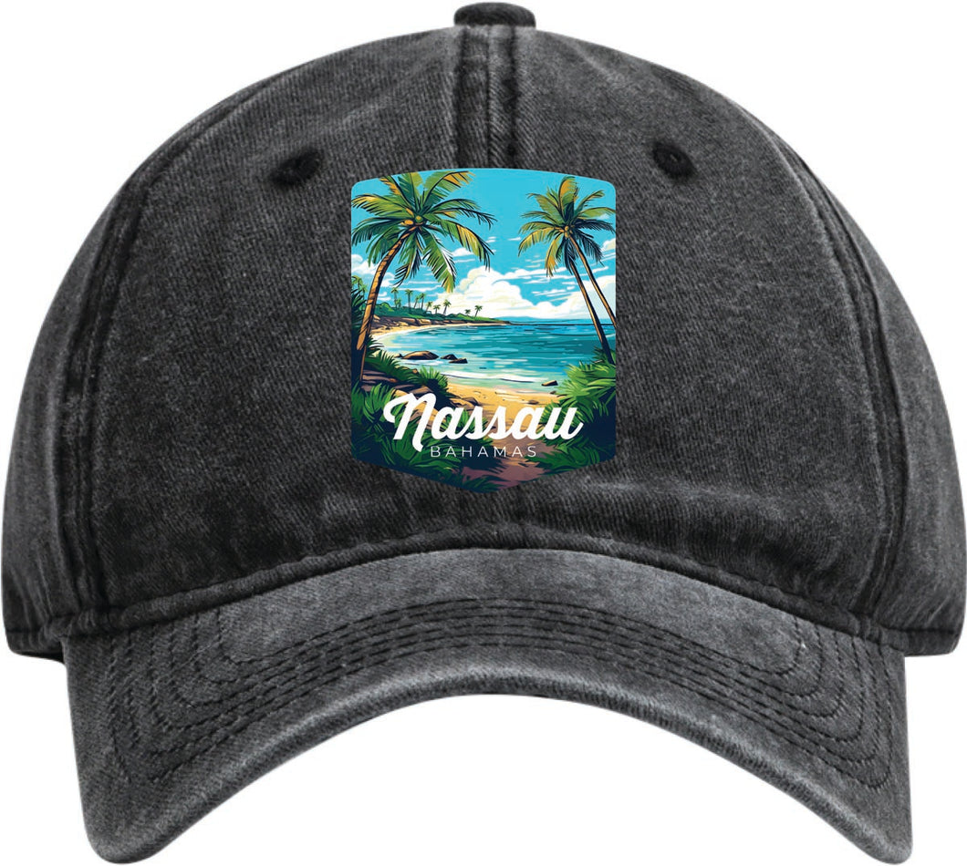 Nassau the Bahamas Design F Black Dad Hat – Unisex Soft Baseball Cap Black