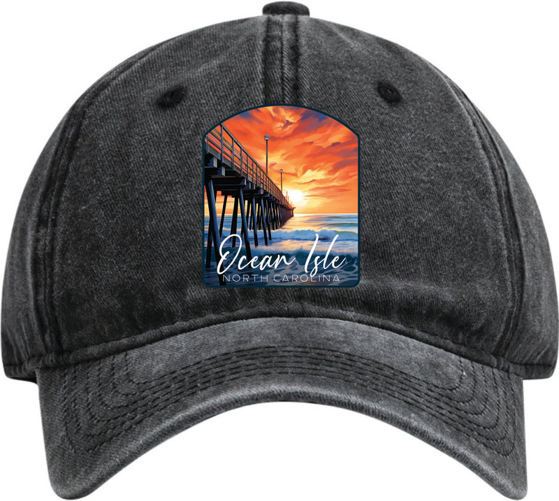 Ocean Isle North Carolina Dad Hat – Unisex Soft Baseball Cap Black