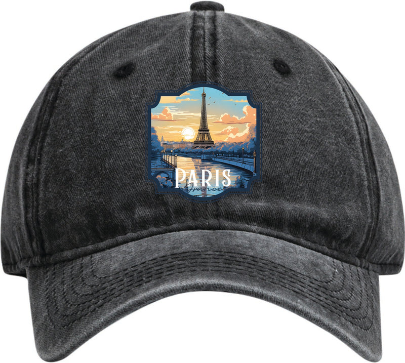 Paris France Dad Hat – Unisex Soft Baseball Cap Black