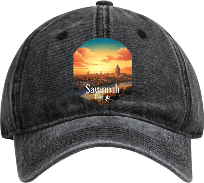 Savannah Georgia Dad Hat – Unisex Soft Baseball Cap Black