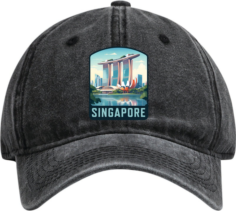 Singapore Dad Hat – Unisex Soft Baseball Cap Black