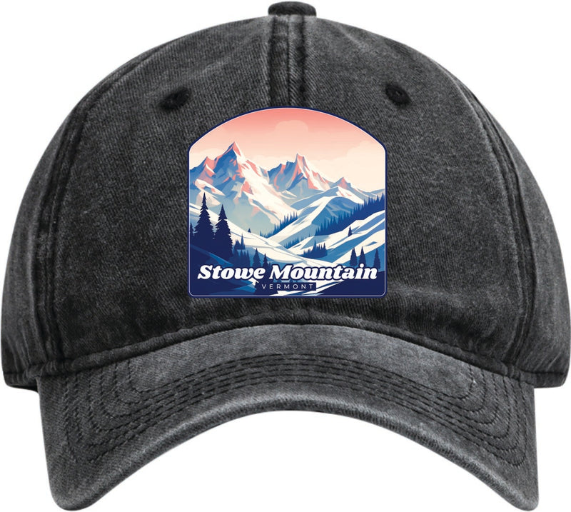 Stowe Mountain Vermont Dad Hat – Unisex Soft Baseball Cap Black