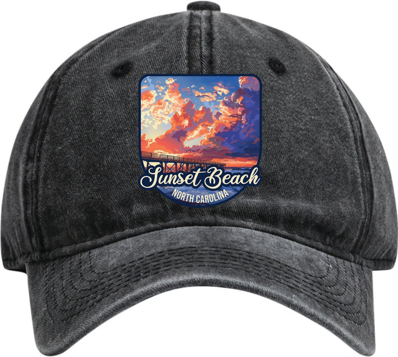 Sunset Beach North Carolina  Dad Hat – Unisex Soft Baseball Cap Black