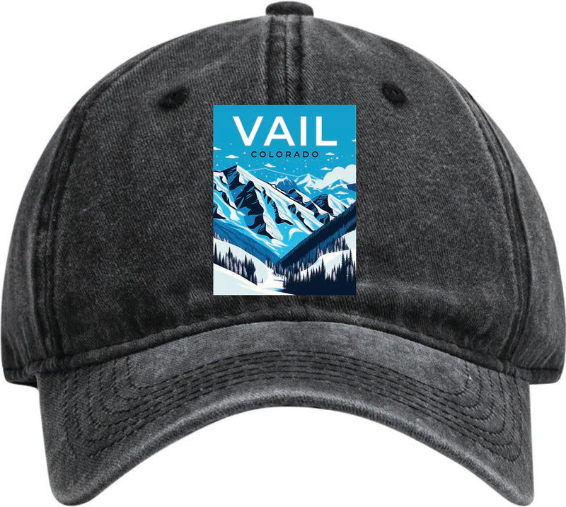 Vail Colorado Dad Hat – Unisex Soft Baseball Cap Black