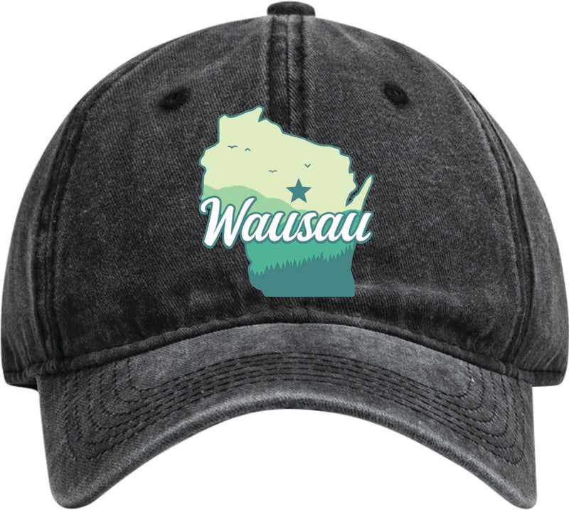 Wausau Wisconsin Dad Hat – Unisex Soft Baseball Cap Black