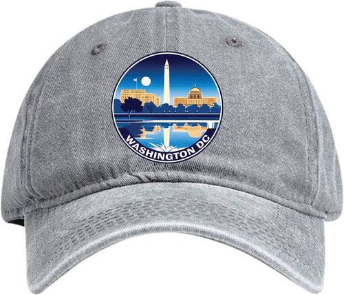 Washington DC Design A Gray Dad Hat – Unisex Soft Baseball Cap Gray