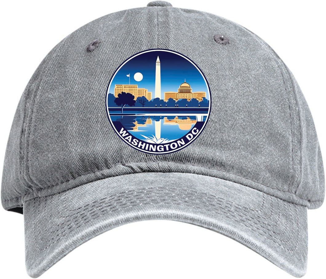 Washington DC Design A Gray Dad Hat – Unisex Soft Baseball Cap Gray