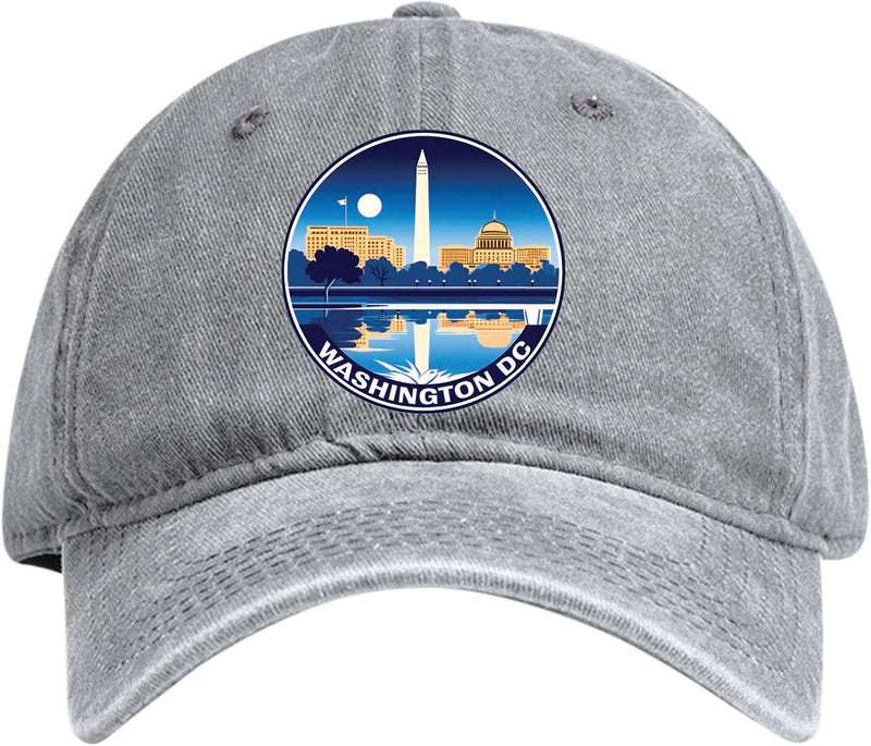 Washington DC Design A Gray Dad Hat – Unisex Soft Baseball Cap Gray