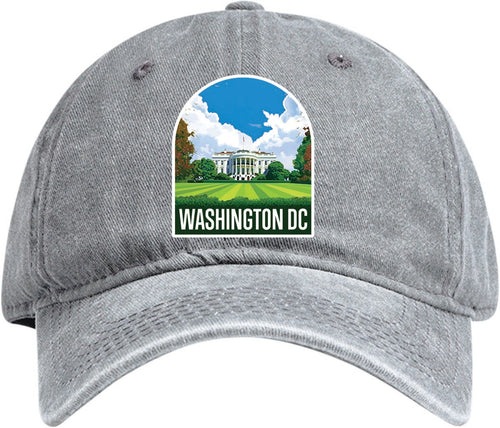 Washington DC Design B Gray Dad Hat – Unisex Soft Baseball Cap Gray