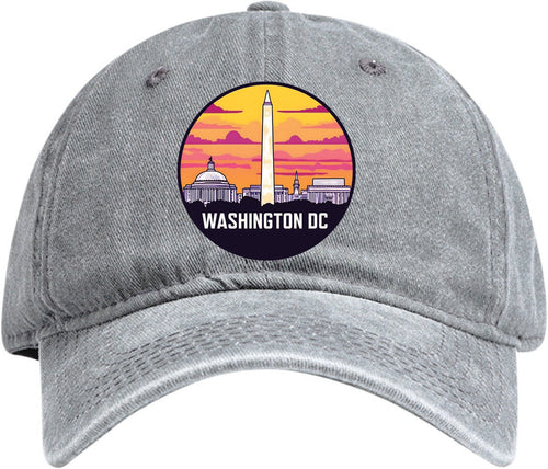Washington DC Design C Gray Dad Hat – Unisex Soft Baseball Cap Gray