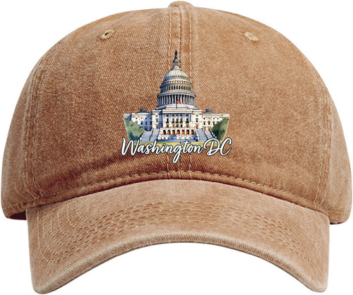 Washington DC Design E Coffee Dad Hat – Unisex Soft Baseball Cap Coffee