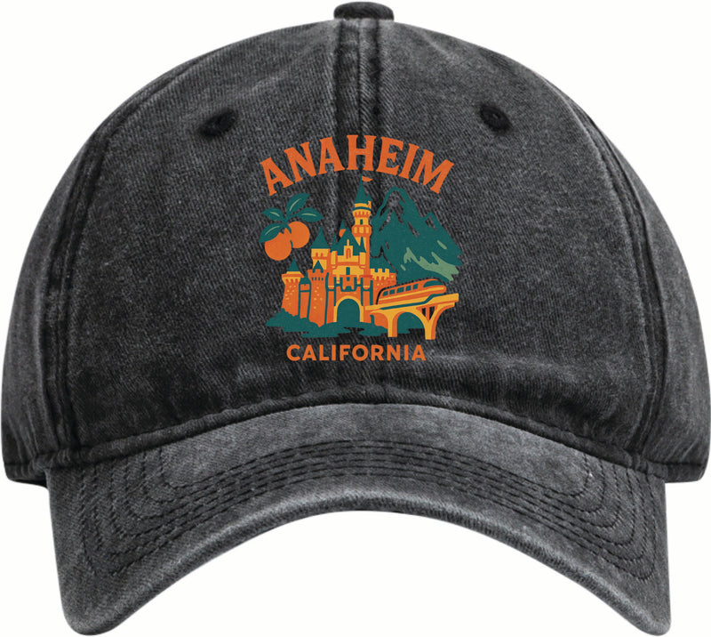Anaheim California Vintage Design Black Dad Hat – Unisex Soft Baseball Cap Black