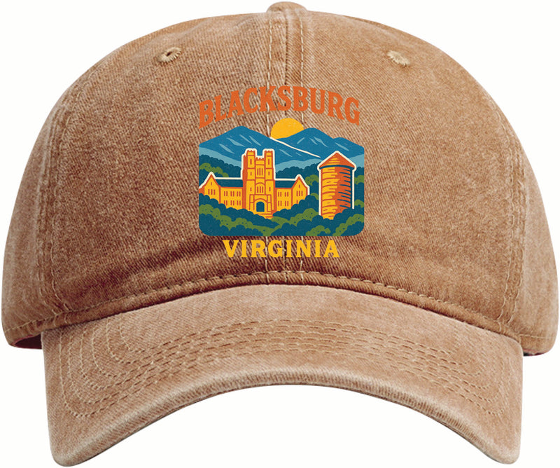 Blacksburg Virginia Vintage Design Coffee Dad Hat – Unisex Soft Baseball Cap Coffee