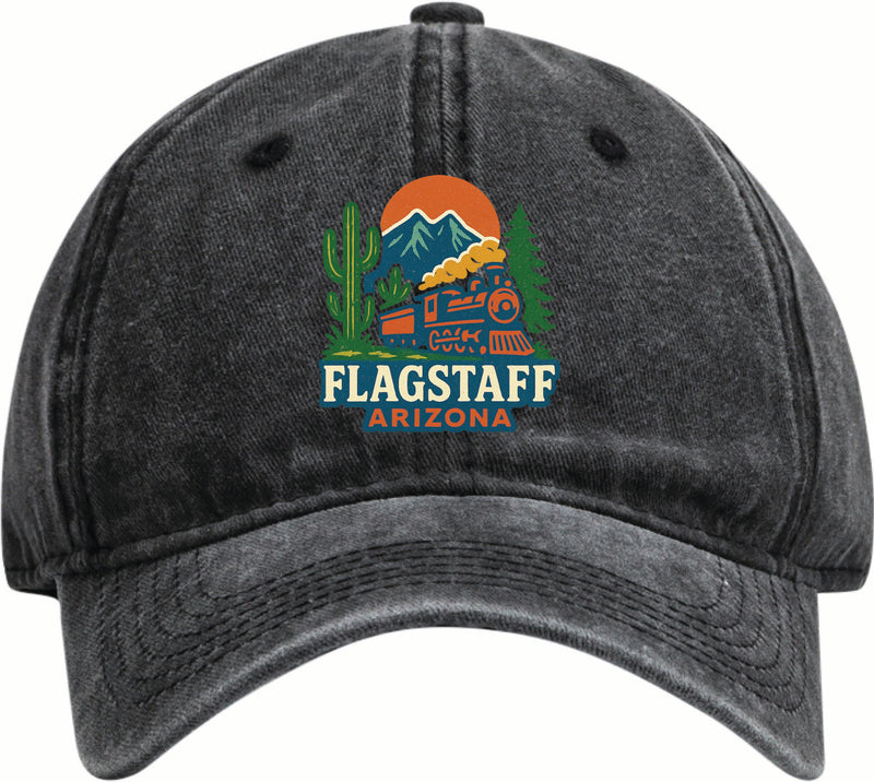 Flagstaff Arizona Vintage Design Black Dad Hat – Unisex Soft Baseball Cap Black