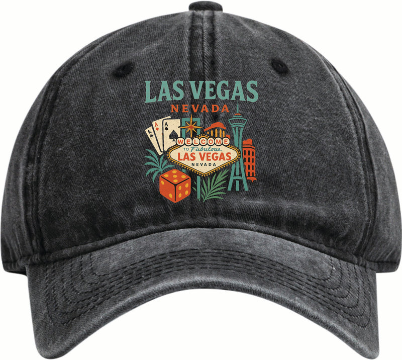 Las Vegas Nevada Vintage Design Black Dad Hat – Unisex Soft Baseball Cap Black