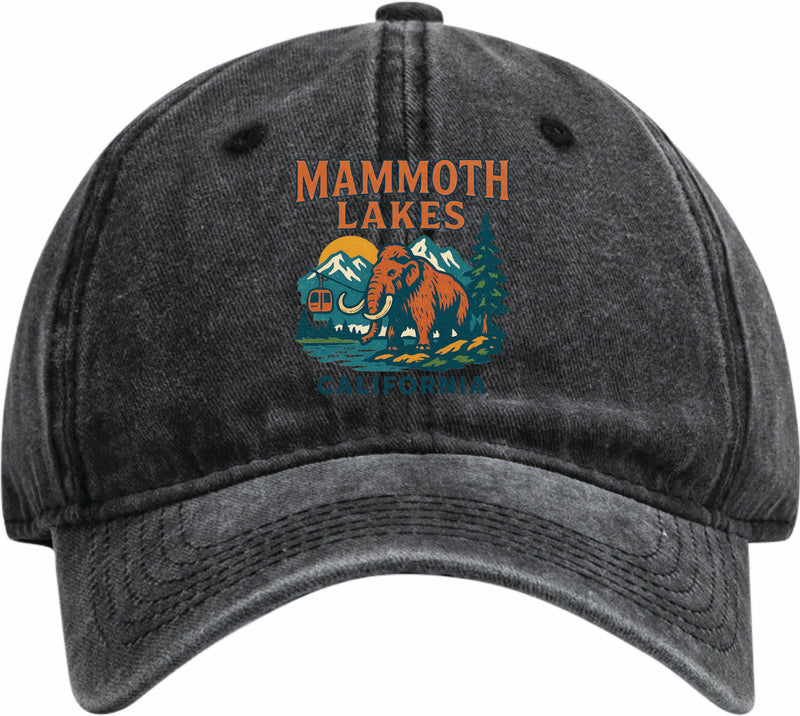 Mammoth Lakes California Vintage Design Black Dad Hat – Unisex Soft Baseball Cap Black