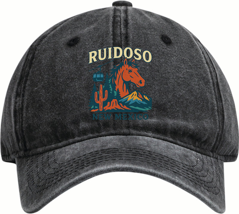 Ruidoso New Mexico Vintage Design Black Dad Hat – Unisex Soft Baseball Cap Black