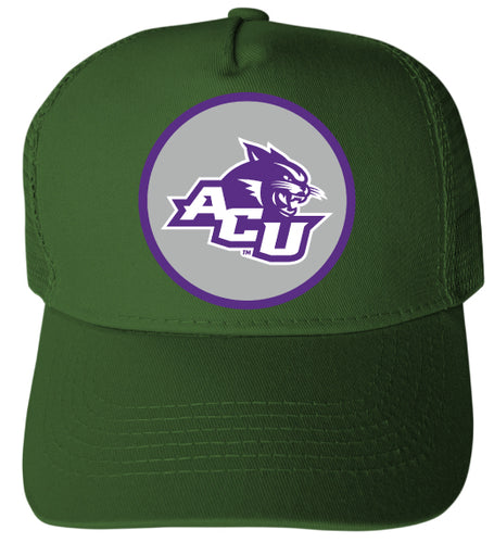 Abilene Christian University Officially Licensed Trucker Hat - Unisex Mesh Back Cap with Full Color Heat Transfer Logo Green