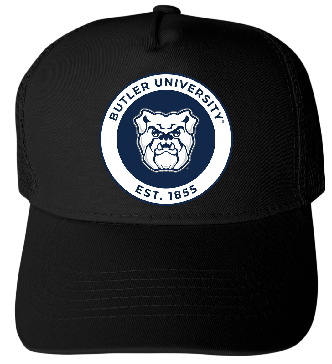 Butler Bulldogs Officially Licensed Trucker Hat - Unisex Mesh Back Cap with Full Color Heat Transfer Logo Black