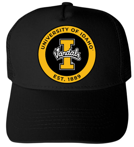 Idaho Vandals Officially Licensed Trucker Hat - Unisex Mesh Back Cap with Full Color Heat Transfer Logo Black