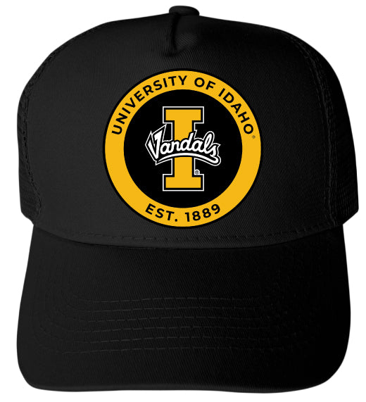 Idaho Vandals Officially Licensed Trucker Hat - Unisex Mesh Back Cap with Full Color Heat Transfer Logo Black
