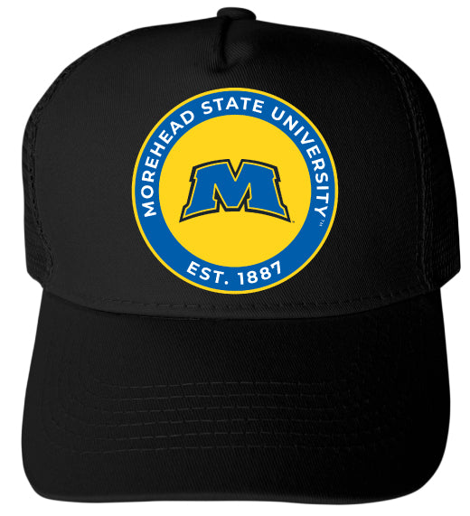 Morehead State University Officially Licensed Trucker Hat - Unisex Mesh Back Cap with Full Color Heat Transfer Logo Black