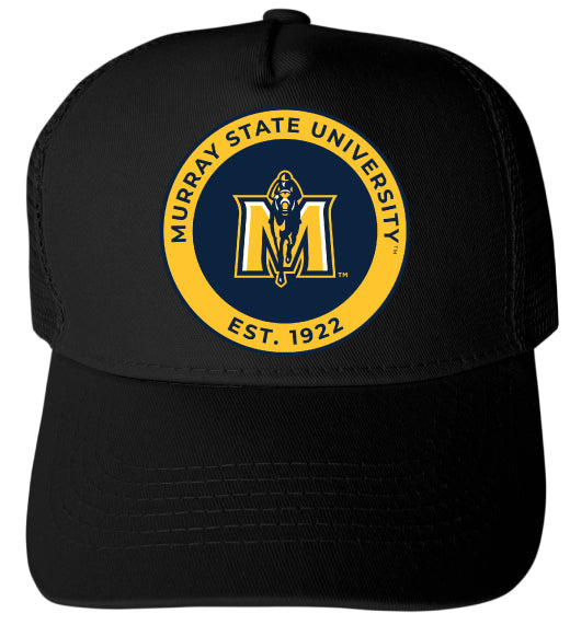 Murray State University Officially Licensed Trucker Hat - Unisex Mesh Back Cap with Full Color Heat Transfer Logo Black