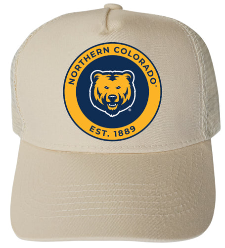 Northern Colorado Bears Officially Licensed Trucker Hat - Unisex Mesh Back Cap with Full Color Heat Transfer Logo Cream