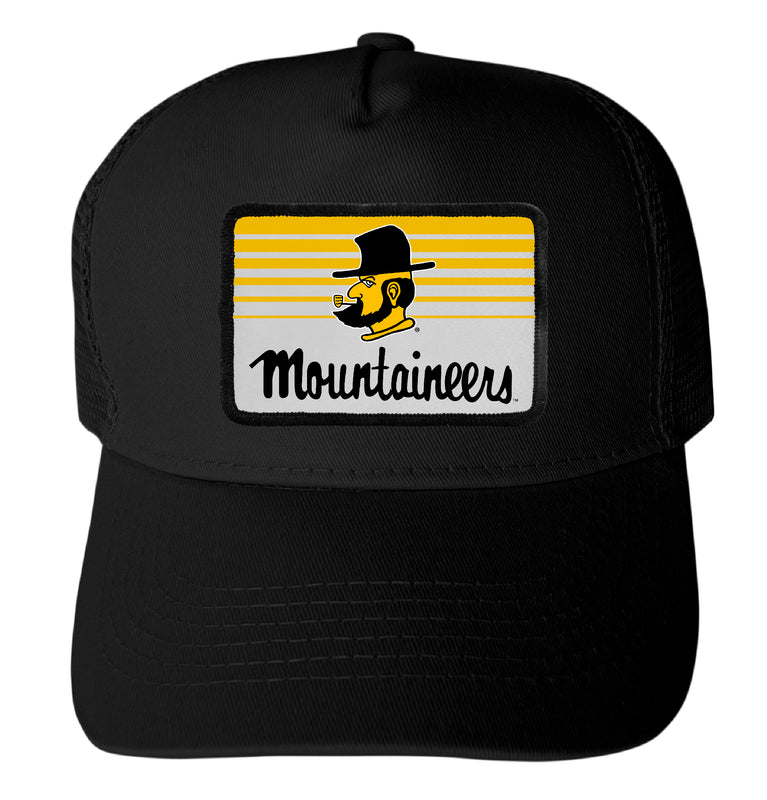 Appalachian State Officially Licensed College Trucker Hat – Choose Your Patch Shape & Hat Color Black|Rectangle