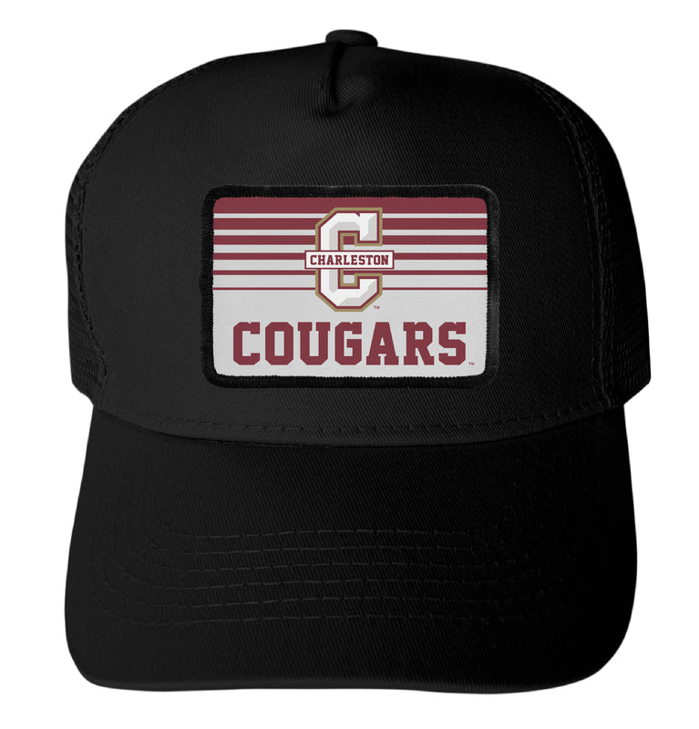 College of Charleston Officially Licensed College Trucker Hat – Choose Your Patch Shape & Hat Color Black|Rectangle