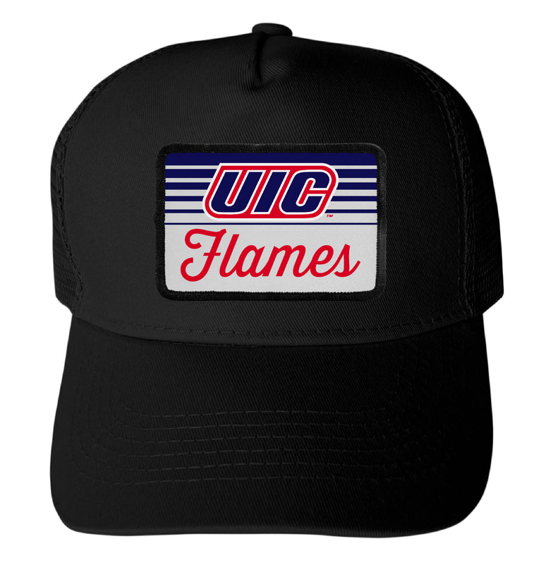 University of Illinois at Chicago Officially Licensed College Trucker Hat – Choose Your Patch Shape & Hat Color Black|Rectangle