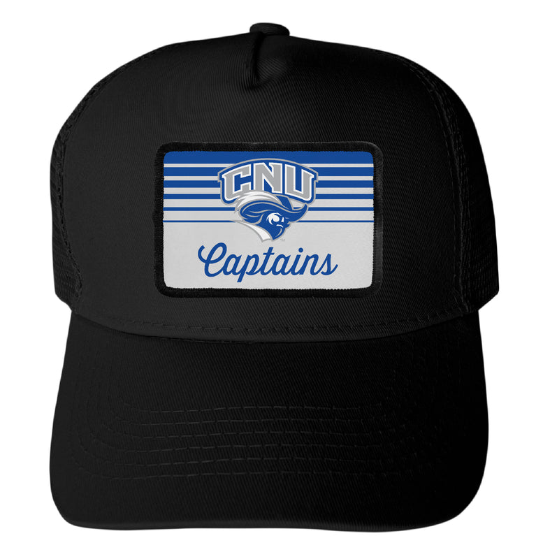 Christopher Newport Captains Officially Licensed College Trucker Hat – Choose Your Patch Shape & Hat Color Black|Rectangle