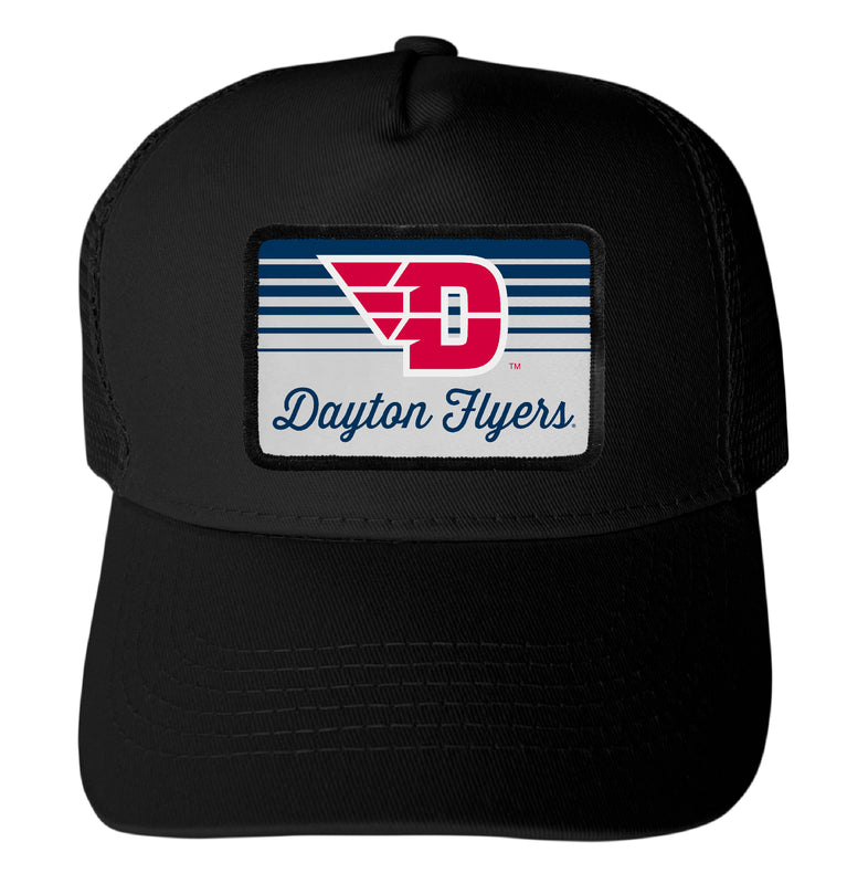 Dayton Flyers Officially Licensed College Trucker Hat – Choose Your Patch Shape & Hat Color Black|Rectangle