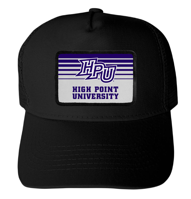 High Point University Officially Licensed College Trucker Hat – Choose Your Patch Shape & Hat Color Black|Rectangle