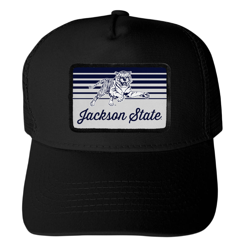 Jackson State University Officially Licensed College Trucker Hat – Choose Your Patch Shape & Hat Color Black|Rectangle