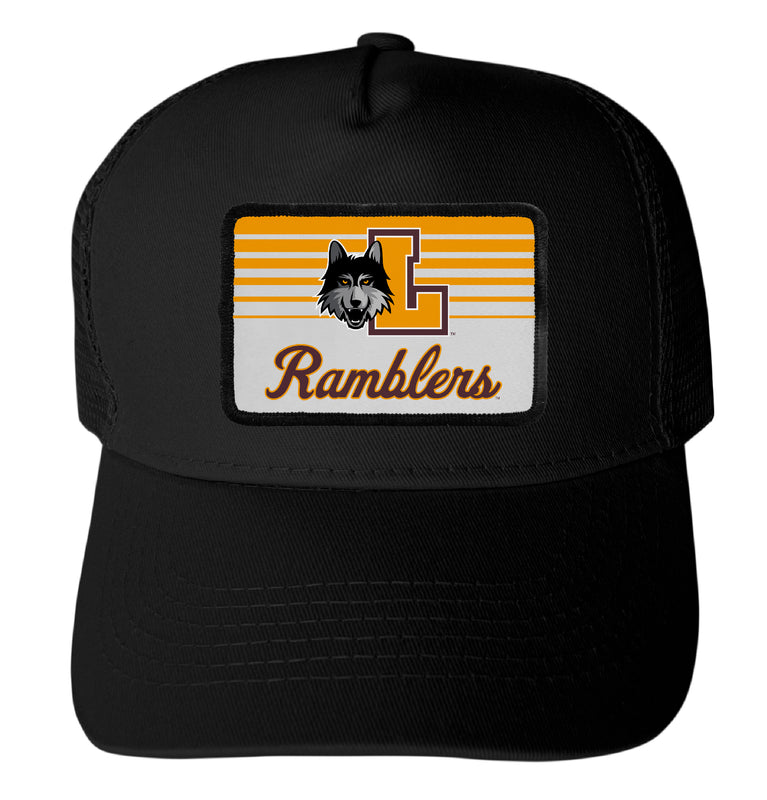 Loyola University Ramblers Officially Licensed College Trucker Hat – Choose Your Patch Shape & Hat Color Black|Rectangle