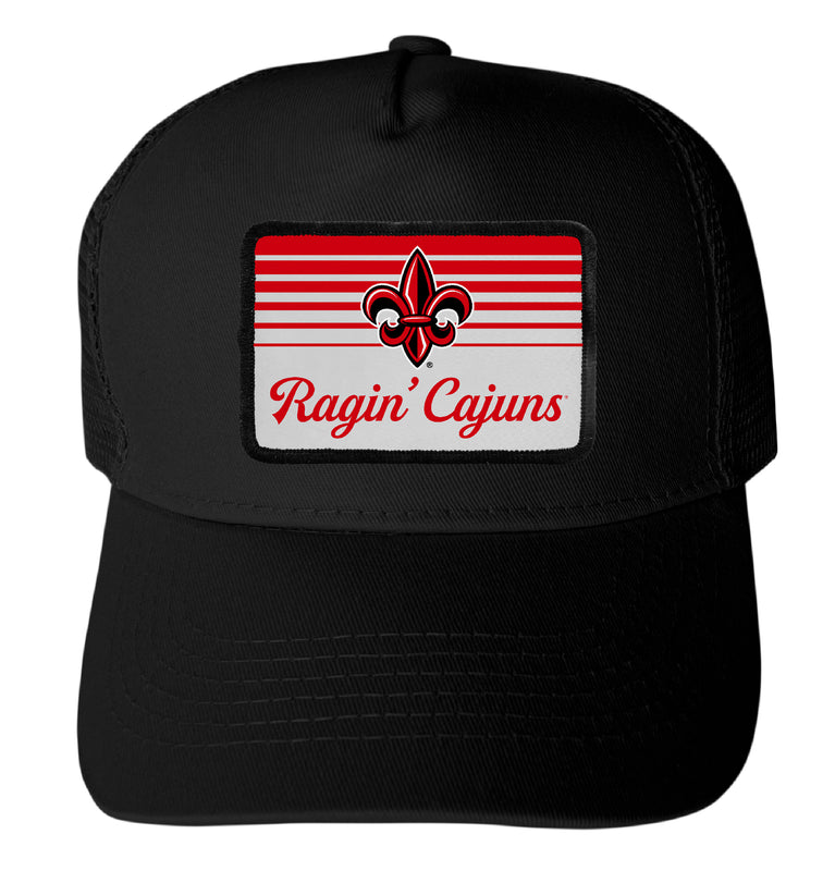 Louisiana at Lafayette Ragin' Cajuns Officially Licensed College Trucker Hat – Choose Your Patch Shape & Hat Color Black|Rectangle
