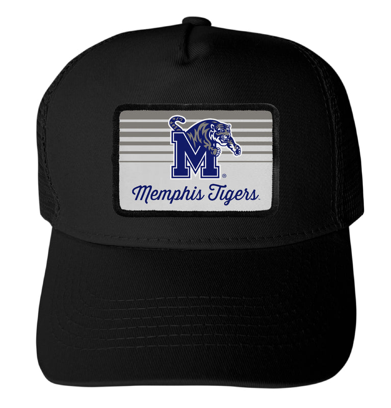 Memphis Tigers Officially Licensed College Trucker Hat – Choose Your Patch Shape & Hat Color Black|Rectangle