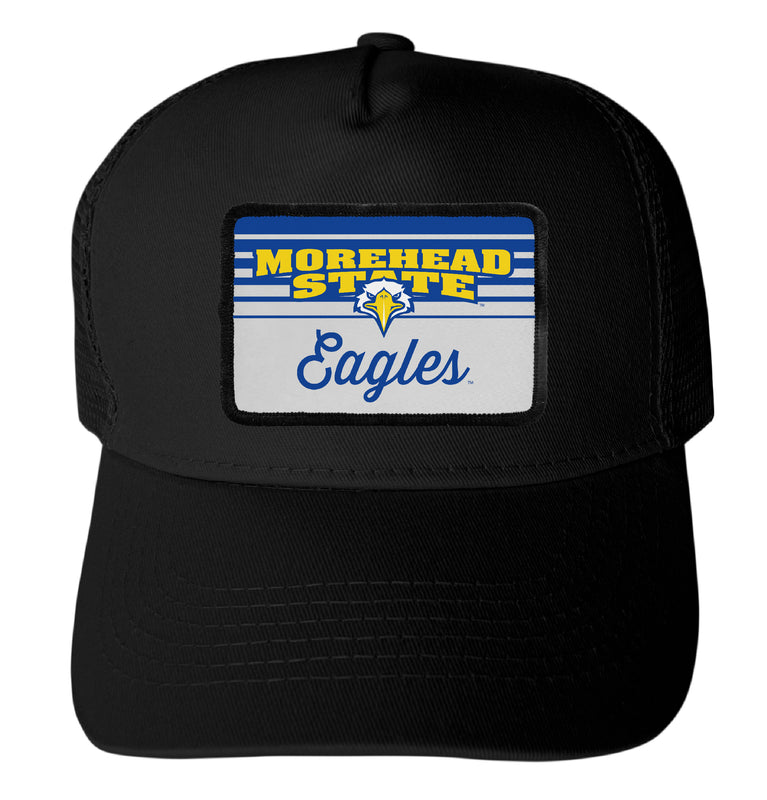 Morehead State University Officially Licensed College Trucker Hat – Choose Your Patch Shape & Hat Color Black|Rectangle