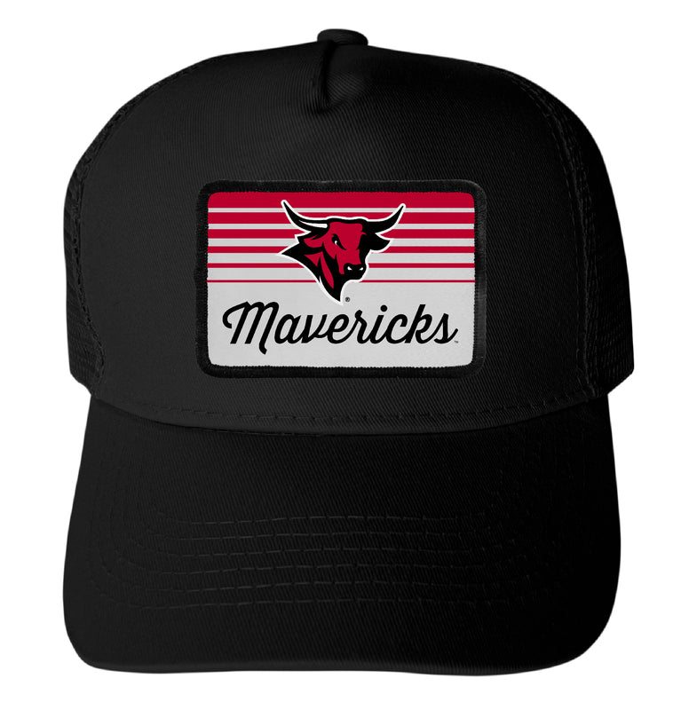 Nebraska at Omaha Officially Licensed College Trucker Hat – Choose Your Patch Shape & Hat Color Black|Rectangle