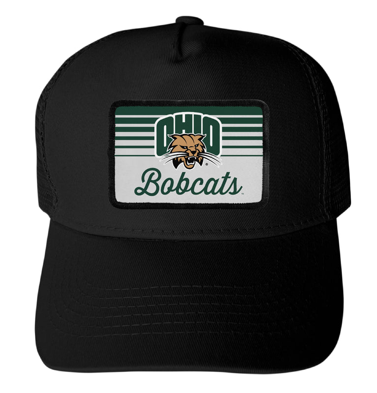 Ohio University Officially Licensed College Trucker Hat – Choose Your Patch Shape & Hat Color Black|Rectangle