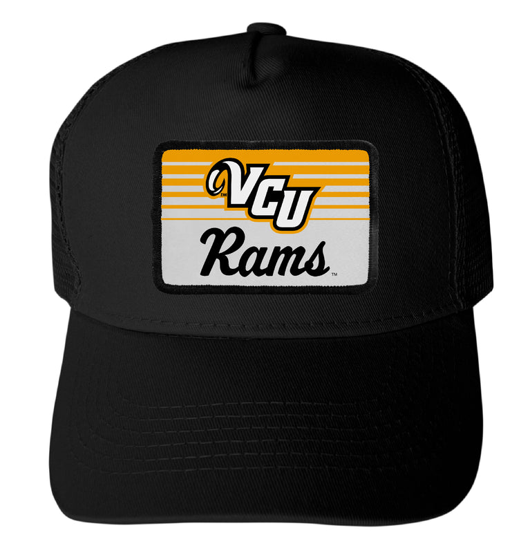 Virginia Commonwealth Officially Licensed College Trucker Hat – Choose Your Patch Shape & Hat Color Black|Rectangle