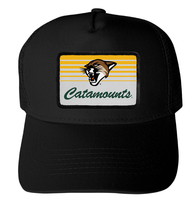 Vermont Catamounts Officially Licensed College Trucker Hat – Choose Your Patch Shape & Hat Color Black|Rectangle