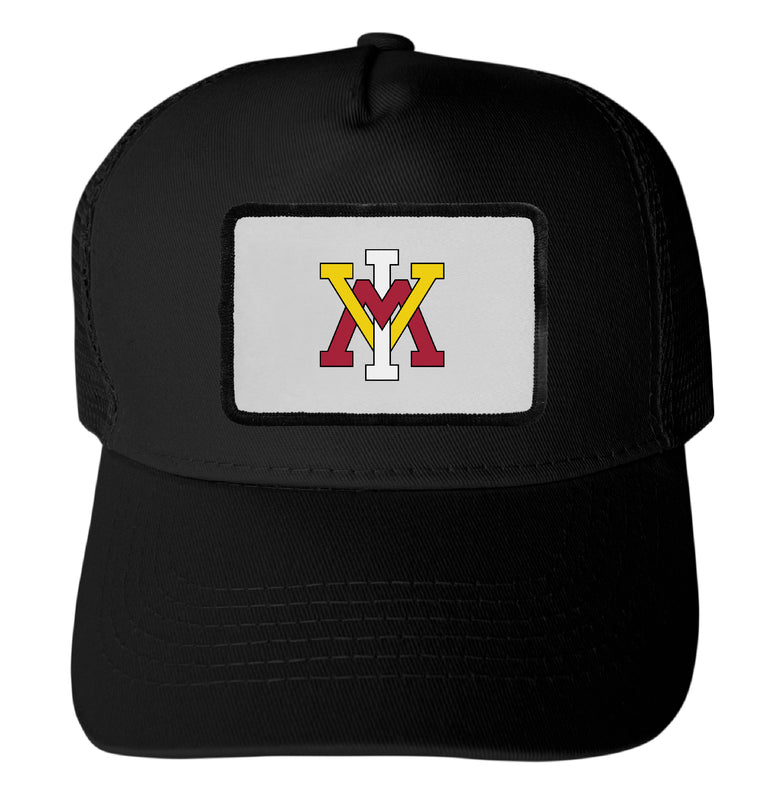 VMI Keydets Officially Licensed College Trucker Hat – Choose Your Patch Shape & Hat Color Black|Rectangle