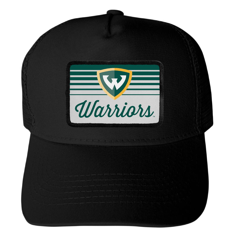 Wayne State Officially Licensed College Trucker Hat – Choose Your Patch Shape & Hat Color Black|Rectangle