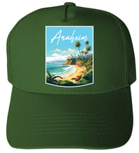 Load image into Gallery viewer, Anaheim California Design B Green Unisex Mesh Back Trucker Hat with Adjustable Snapback 2-Pack
