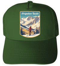Load image into Gallery viewer, Arapahoe Basin Colorado Design A Green Unisex Mesh Back Trucker Hat with Adjustable Snapback 2-Pack
