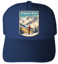 Load image into Gallery viewer, Arapahoe Basin Colorado Design A Unisex Mesh Back Trucker Hat with Adjustable Snapback
