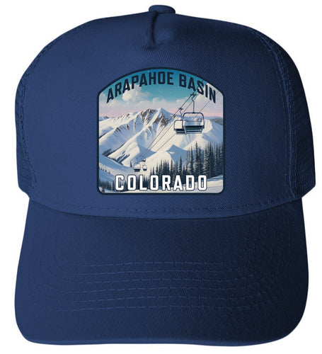 Arapahoe Basin Colorado Design B Navy Unisex Mesh Back Trucker Hat with Adjustable Snapback 2-Pack